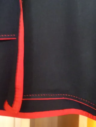 Vestido Vietnamita Negro Bordado Grullas T.M