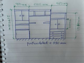 Mueble de madera estantería pared para habitación
