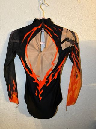 Maillot Gimnasia Rítmica Negro Llamas