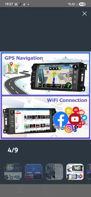 Radio coche Android 13 Jeep, Crysler, Dodge , E