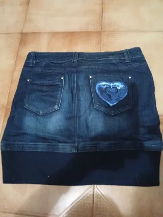 Falda vaquera azul oscuro Talla XL