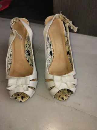 Tacones blancos plataforma talla 38