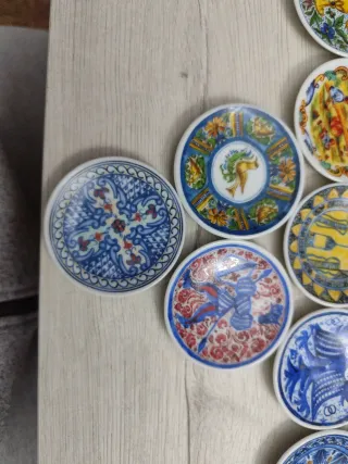 21 Platos Miniatura Cerámica Decorativos