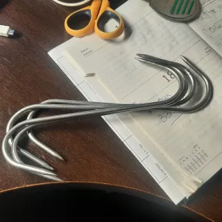 Ganchos de metal para pesca/barbacoa