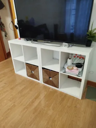 PACK 2 KALLAX + 2 CESTAS RATÁN BRÄNAS (Montadas)