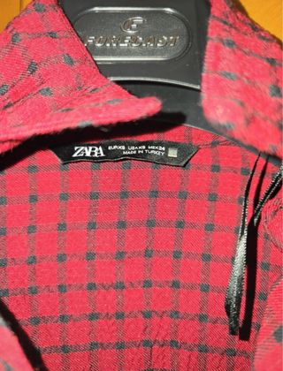 Camisa Zara cuadros roja y negra