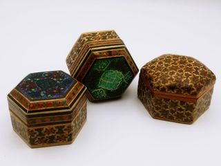 Lote 3 Cajitas Joyeros Khatam Kari Irán
