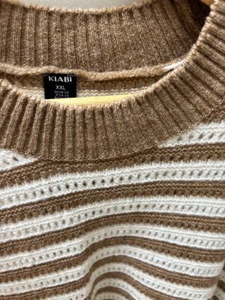 Jersey Kiabi Rayas Marrón y Blanco Talla XXL