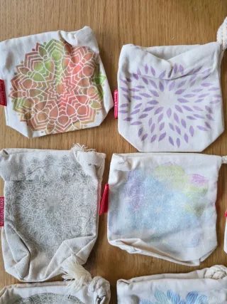 25 Bolsitas de Tela con Mandalas