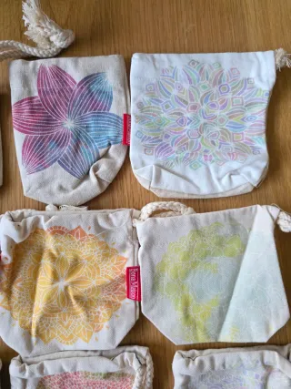 25 Bolsitas de Tela con Mandalas