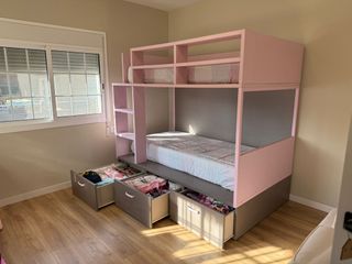 Litera Tren Premium Rosa/Gris | Estado Impecable