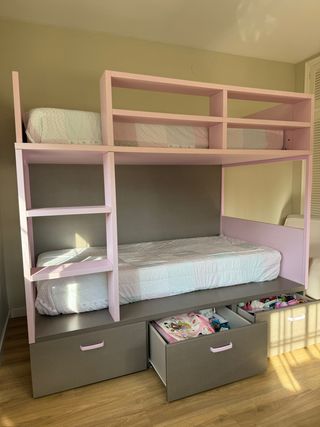 Litera Tren Premium Rosa/Gris | Estado Impecable