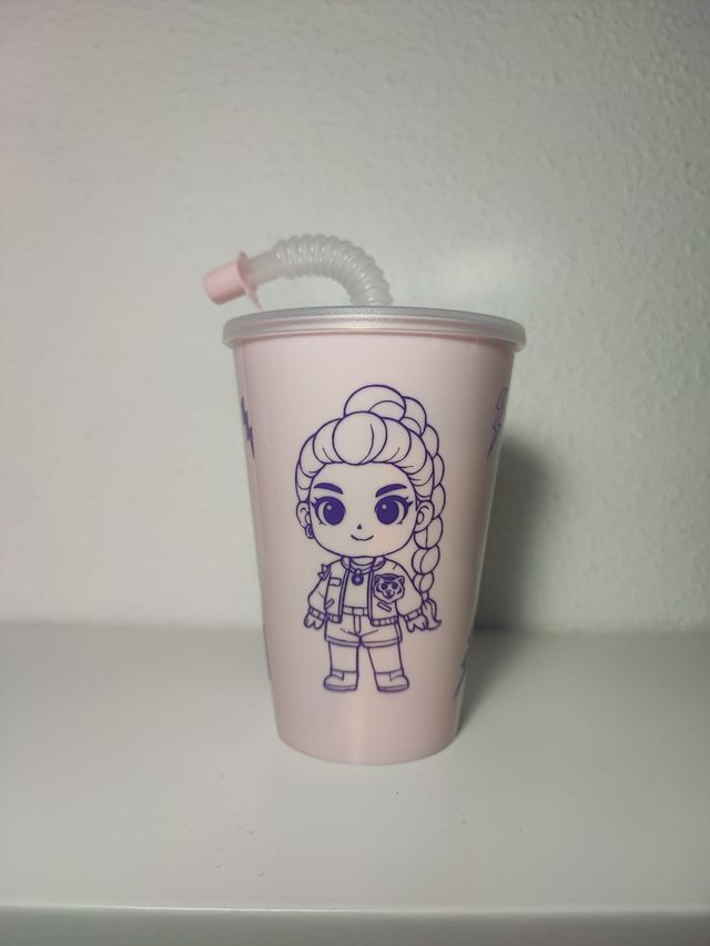 VASOS PERSONALIZADOS CON PAJITA DE PLASTICO