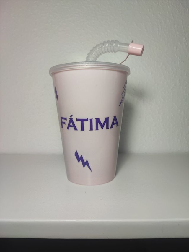 VASOS PERSONALIZADOS CON PAJITA DE PLASTICO