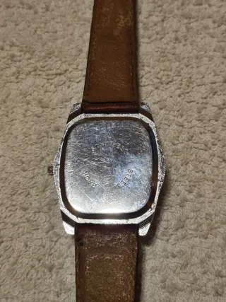 Orologio vintage SK pelle marrone e oro