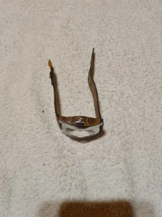 Orologio vintage SK pelle marrone e oro