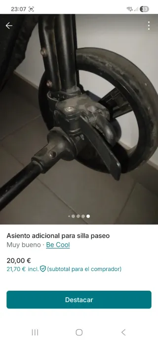 Silla adicional para carrito de bebé