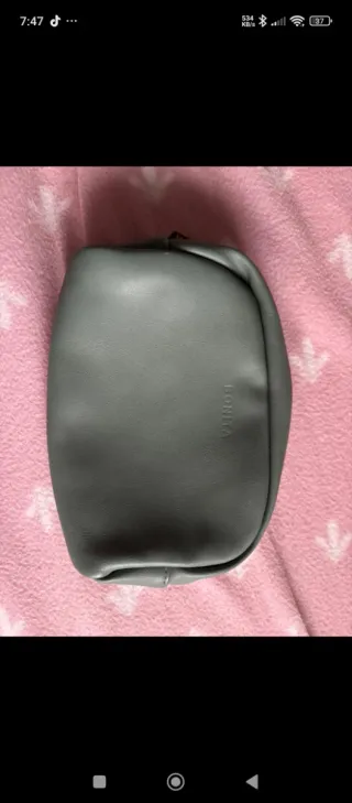 Neceser mujer verde grisáceo 17x13x6