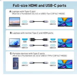 Monitor Portátil Yinker 15.6 Táctil FHD