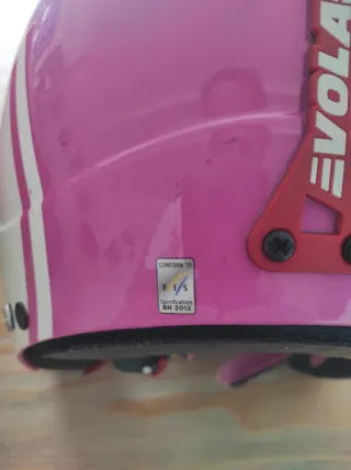 Casco de esquí VOLA Racing rosa y blanco