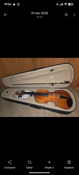 Violín con funda y arco