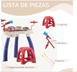 Piano Infantil 2 en 1 con Micrófono y Luces