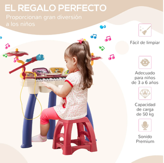 Piano Infantil 2 en 1 con Micrófono y Luces