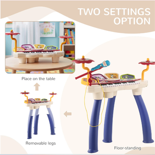 Piano Infantil 2 en 1 con Micrófono y Luces