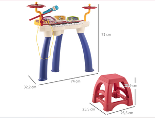 Piano Infantil 2 en 1 con Micrófono y Luces