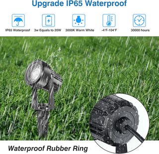 Lote 6 Focos LED Jardín 3000K Piqueta