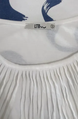 Camiseta tirantes LTB blanca con flecos