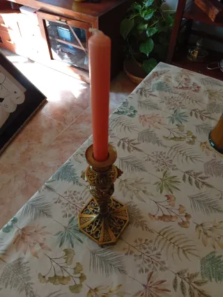 Pareja Candelabros Latón Vintage