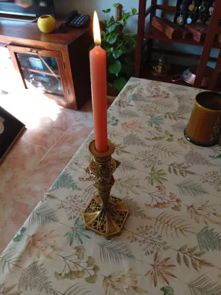 Pareja Candelabros Latón Vintage