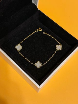 Pulsera Alhambra ORO 14k con NÁCAR