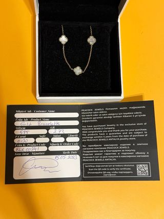 Pulsera Alhambra ORO 14k con NÁCAR