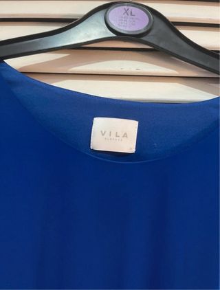 Vestido midi Vila Clothes S azul con lazo nuevo