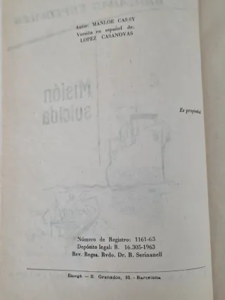 Libro novela Mision Suicida