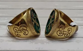 REBAJADO. SELLO ANILLO BAÑO ORO G. CIVIL