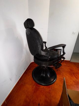 Sillón de barbería vintage negro venta en lugo