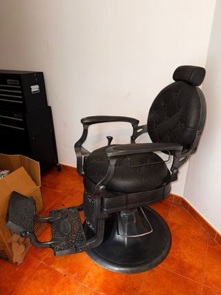 Sillón de barbería vintage negro venta en lugo