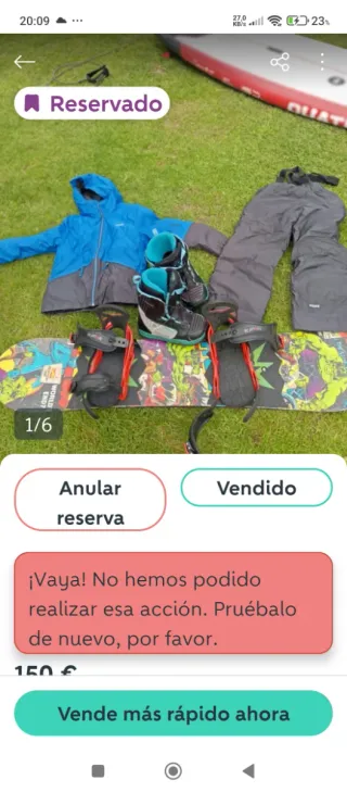 Tabla de Snowboard Completa con Botas y Ropa