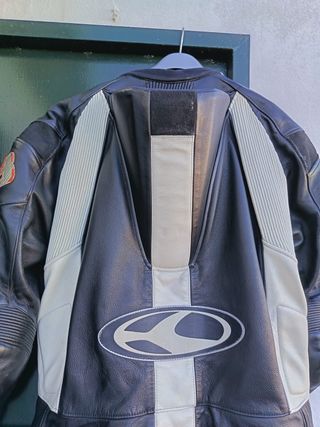 Mono de moto Clover deportivo negro/blanco