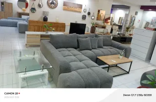 Sofá modular gris de tela