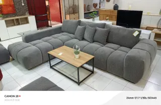 Sofá modular gris de tela