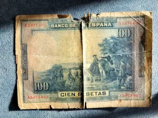 Billetes Españoles 100, 200 y 500 Ptas.