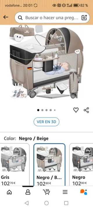 Parque Cuna Kidiz Negro / Beige