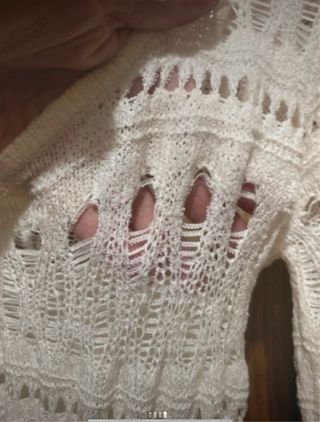 Vestido corto de punto calado