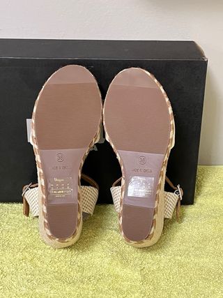 Sandali Blauer Tg 36 Zeppa Beige/Bianco