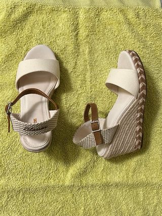 Sandali Blauer Tg 36 Zeppa Beige/Bianco