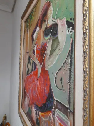 Cuadro mujer tocando violín